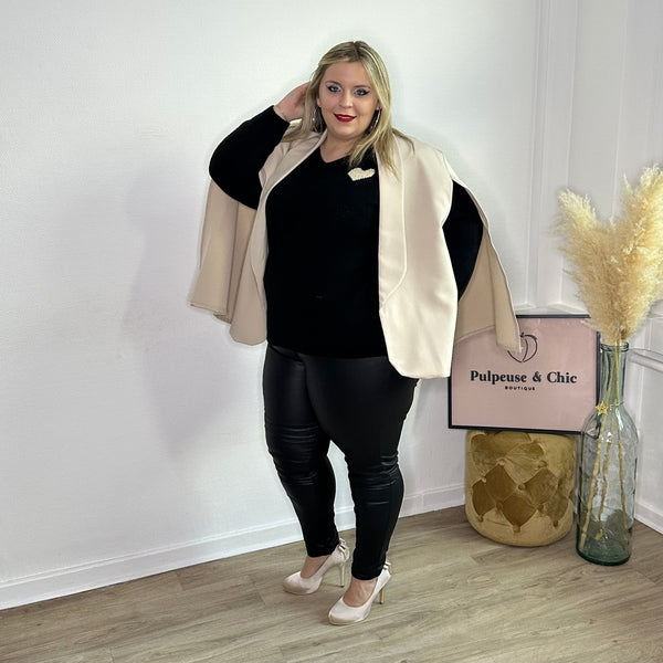 Pantalon similicuir noir doublé polaire