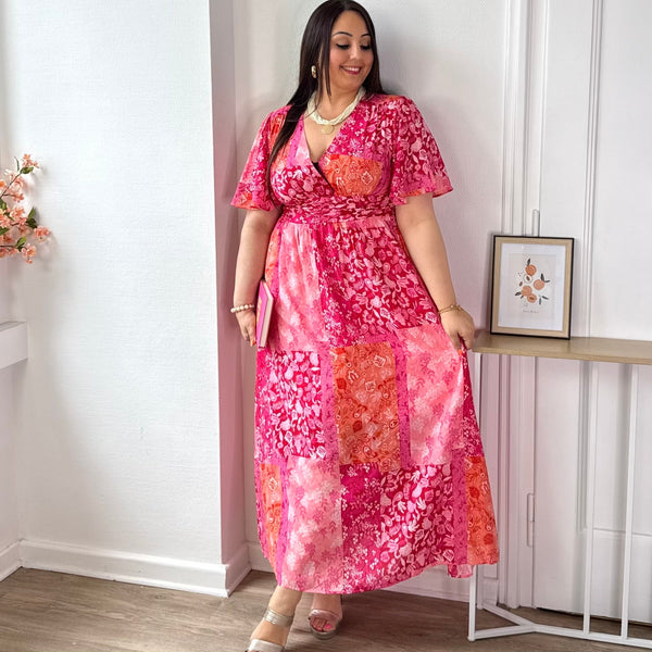 Robe longue imprimé patchwork