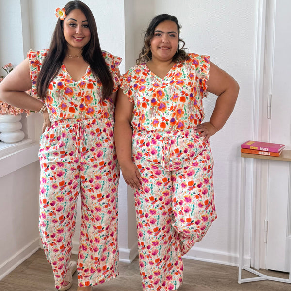 Pantalon fluide éclat de fleurs