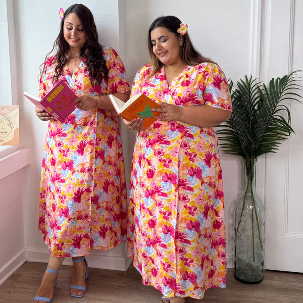 Robe portefeuille mélange floral