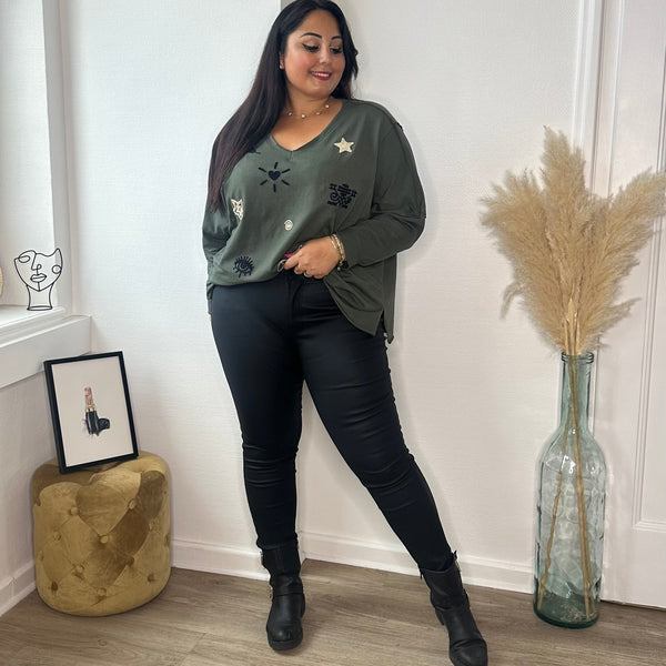 Pantalon noir mat en similicuir