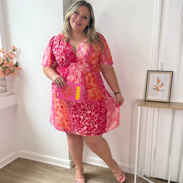 Robe courte imprimé patchwork