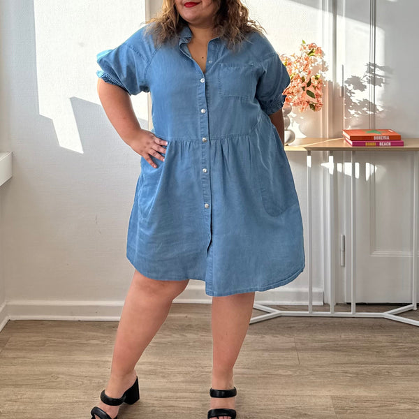 Robe effet jean en coton