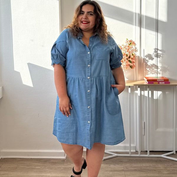 Robe effet jean en coton