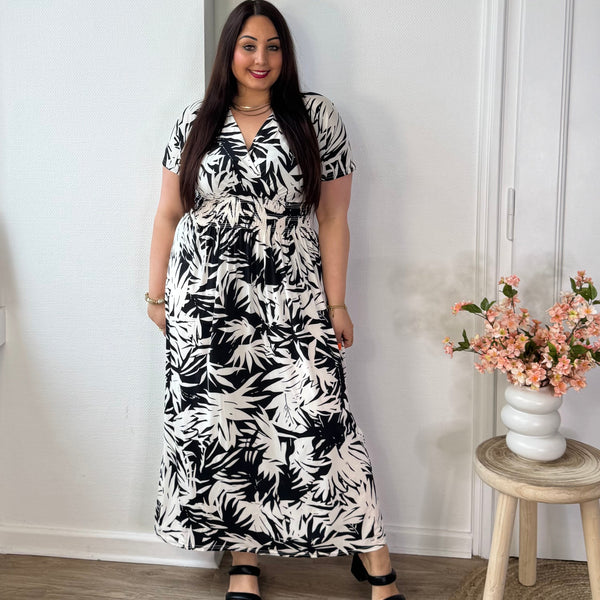 Robe longue magique feuilles d’azur