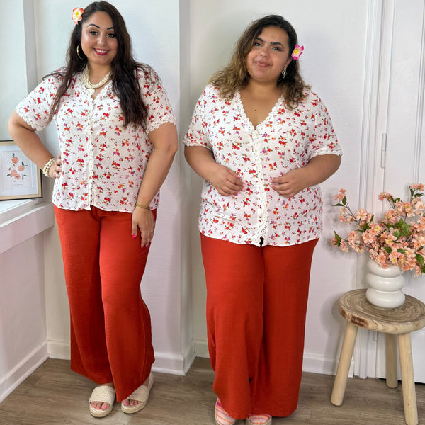 Chemisier fleurs de corail
