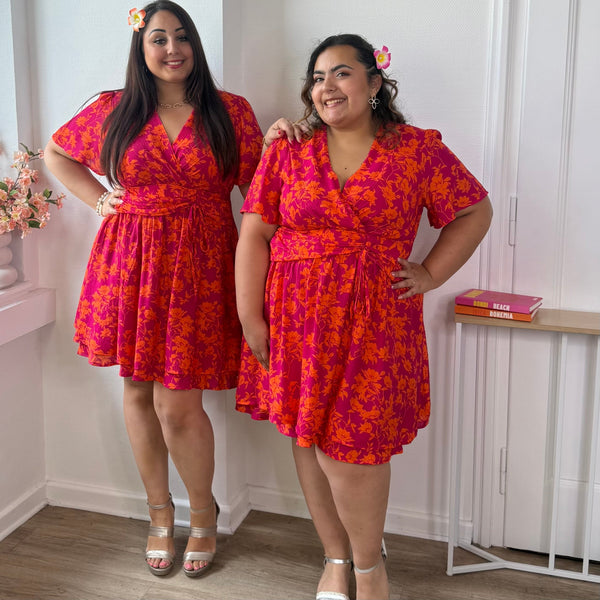 Robe courte corail passion