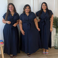 Robe chemise longue marine