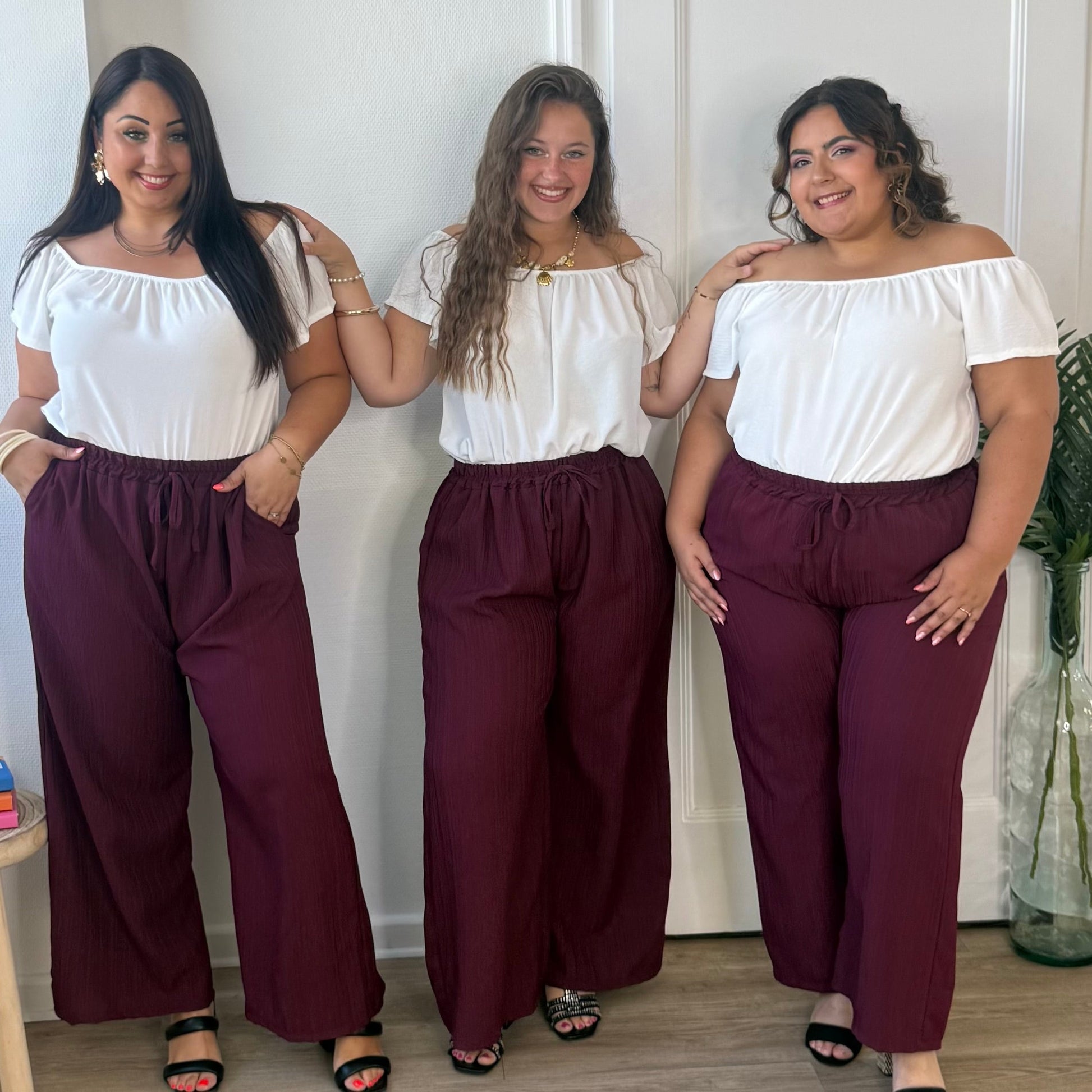 Pantalon fluide bordeaux - réassort prévu activez l’alerte 🔔