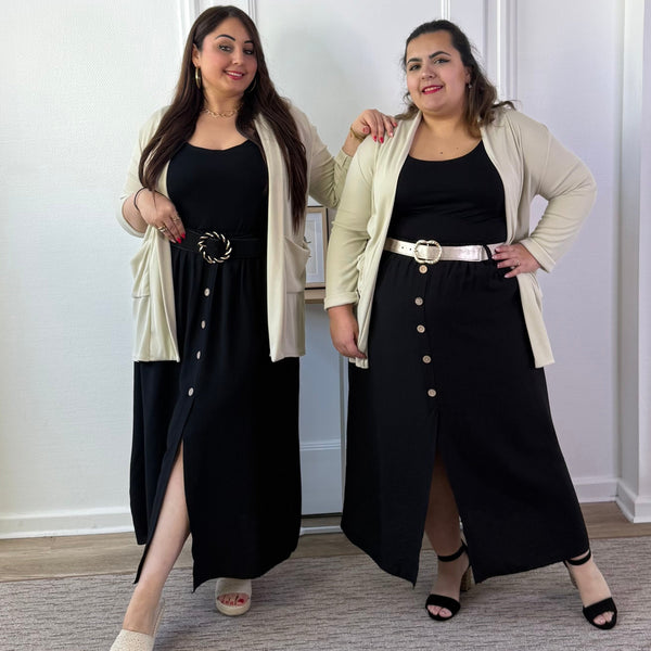 Jupe fluide taille élastique noire