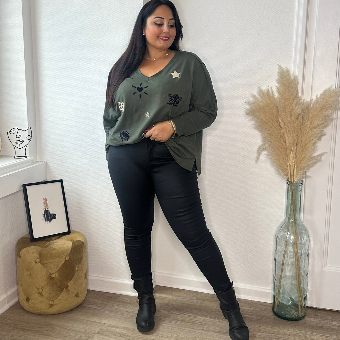 Pantalon noir mat en similicuir