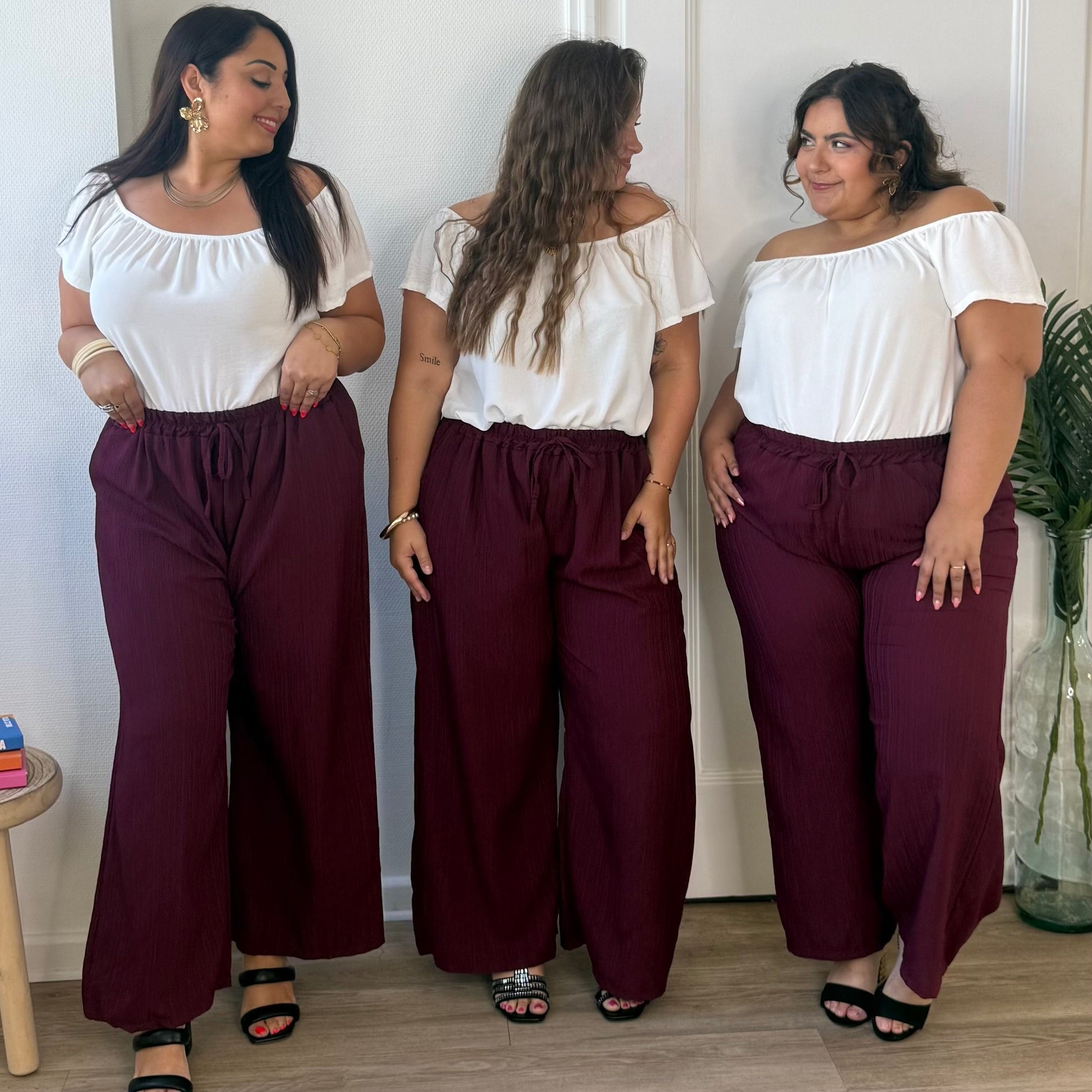 Pantalon fluide bordeaux - réassort prévu activez l’alerte 🔔