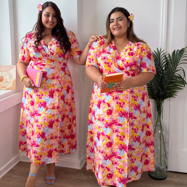 Robe portefeuille mélange floral