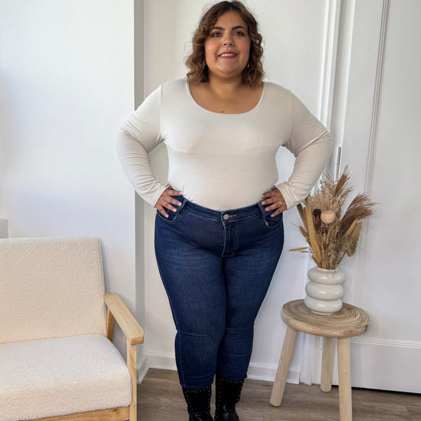 Top basique avec doublure poitrine intégrée crème
